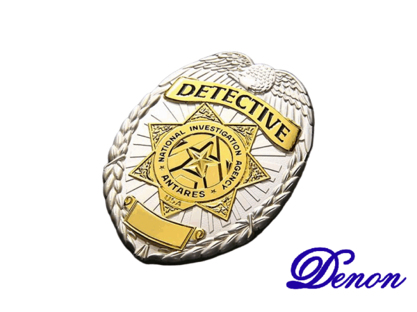 Custom zinc alloy detective badge front view